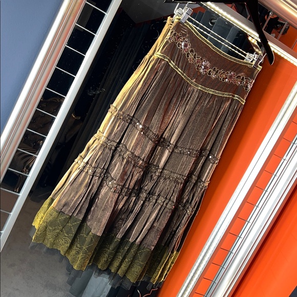 🌟🤎 Vintage Banana USA Metallic Bronze Boho Masterpiece Embroidery
